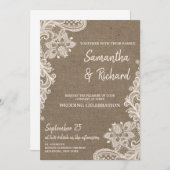 Einzigartige rustikale Trauung und Hochzeitsfeier Einladung (Vorne/Hinten)