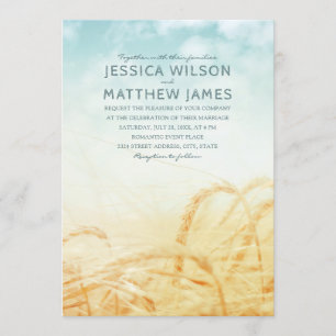 Einzigartige rustikale Vintage Sommerhochzeit Einladung