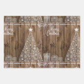Einzigartige Rustikale Weihnachtsschneeflocke Geschenkpapier Set (Vorderseite 2)