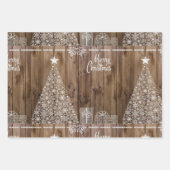 Einzigartige Rustikale Weihnachtsschneeflocke Geschenkpapier Set (Vorderseite)