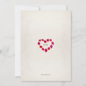 Einzigartige Sand Hearts Rose Petal Beach Hochzeit Einladung (Rückseite)