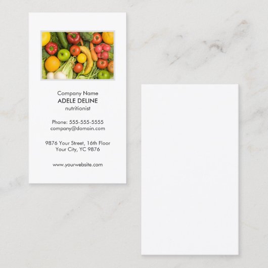 Einzigartige saubere pflanzliche Ernährung Visitenkarte (Vorne/Hinten)