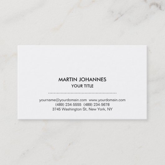 Einzigartige Schlichte Beruflich-schicke White-Bus Visitenkarte (Vorderseite)