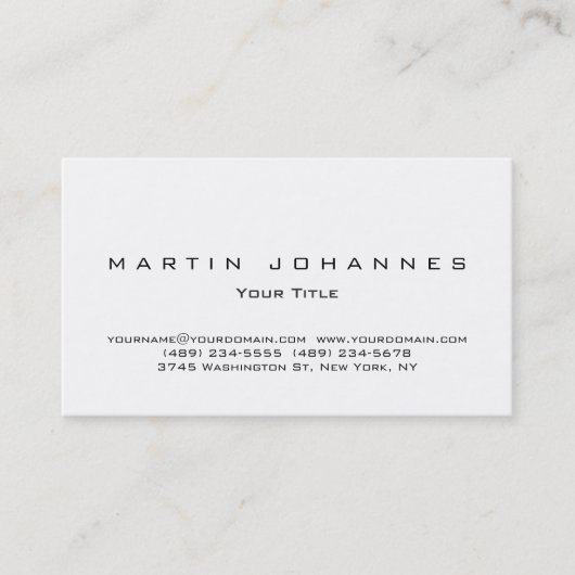 Einzigartige schlichte berufliche Visitenkarte (Vorderseite)