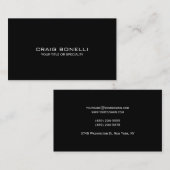 Einzigartige Schlichte Black Gray Business Card Visitenkarte (Vorne/Hinten)