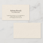 Einzigartige Schlichte, einfache Signatur Creme Visitenkarte (Vorne/Hinten)