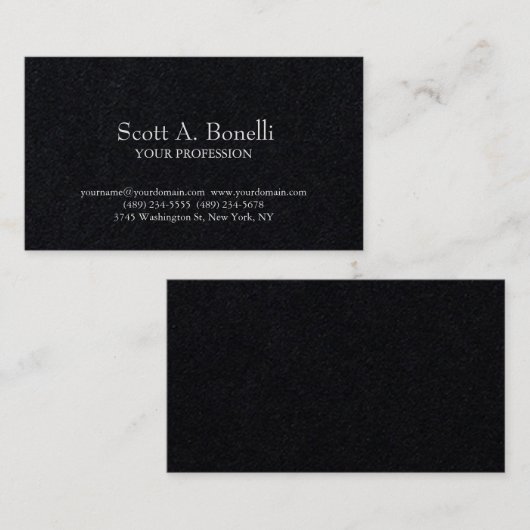 Einzigartige Schlichte Geschenkvorlage Schwarz Visitenkarte (Vorne/Hinten)