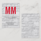 Einzigartige, schlichte Wandsteine, rotes Monogram Visitenkarte (Vorne/Hinten)