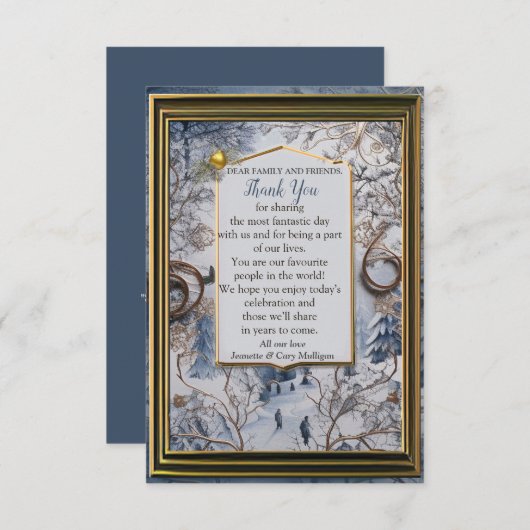 Einzigartige Schneeflocke Danke RSVP Karte (Vorne/Hinten)