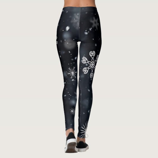 Einzigartige Schneeflocken mit Wintry Leggings (Rückseite)