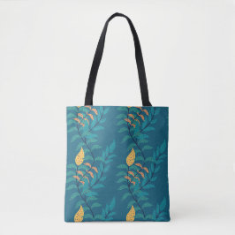 Einzigartige schöne bläuliche botanische Tasche