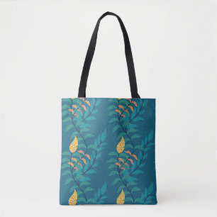 Einzigartige schöne bläuliche botanische Tasche