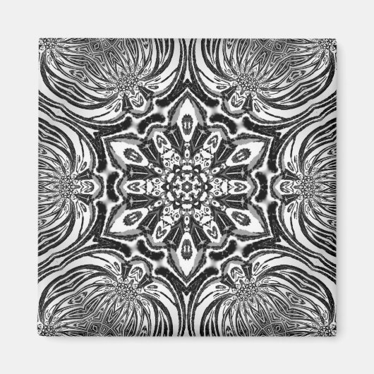 einzigartige schöne Blume Mandala Design Magnet (Vorne)