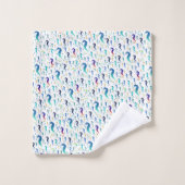 einzigartige, schöne, farbenfrohe, gemalte Muster Badhandtuch Set (Waschlappen)