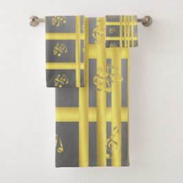 einzigartige, schöne, farbenfrohe, gemalte Muster Badhandtuch Set