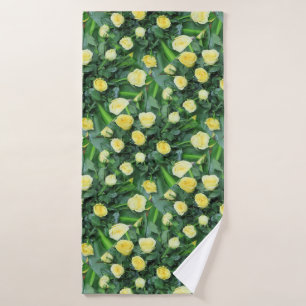 einzigartige, schöne, farbenfrohe, gemalte Muster Badhandtuch Set