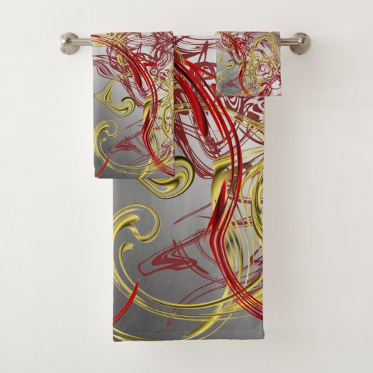 einzigartige, schöne, farbenfrohe, gemalte Muster Badhandtuch Set (Insitu)