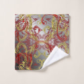 einzigartige, schöne, farbenfrohe, gemalte Muster Badhandtuch Set (Waschlappen)