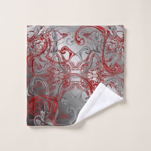 einzigartige, schöne, farbenfrohe, gemalte Muster Badhandtuch Set (Waschlappen)