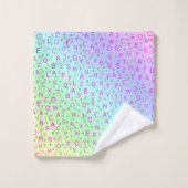 einzigartige, schöne, farbenfrohe, gemalte Muster Badhandtuch Set (Waschlappen)