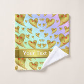 einzigartige, schöne, farbenfrohe, gemalte Muster Badhandtuch Set (Waschlappen)