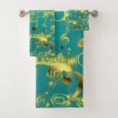 einzigartige, schöne, farbenfrohe, gemalte Muster Badhandtuch Set (Insitu)