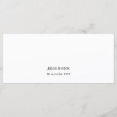 Einzigartige Schreibmaschine Schwarz-weiß Horizont Menükarte (Rückseite)