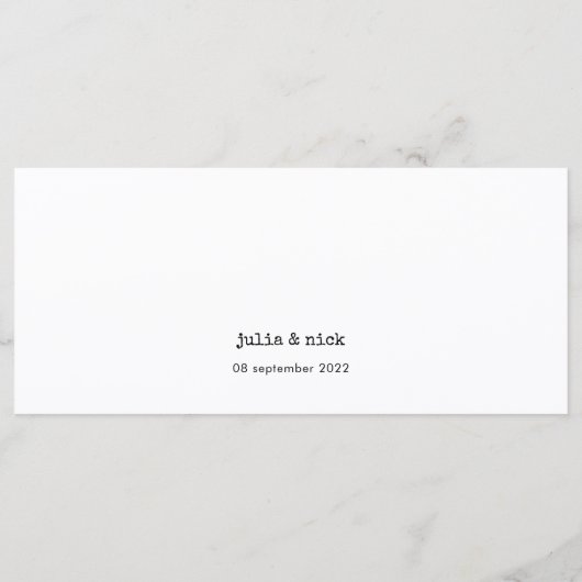 Einzigartige Schreibmaschine Schwarz-weiß Horizont Menükarte (Rückseite)