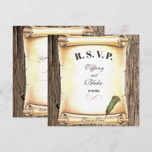 Einzigartige Schriftrolle & Federhalter-Hochzeits- Einladung