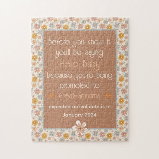 Einzigartige Schwangerschaft Annoucement Geschenk Puzzle (Vertikal)
