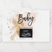 Einzigartige Schwangerschaftsankündigung Sonogramm Schaumweinetikett (Einzelnes Label)