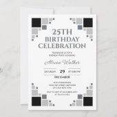 Einzigartige Schwarz-Grau-Digitale Rahmenecke Gebu Einladung (Vorderseite)