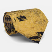 Einzigartige Schwarz- und GoldSchmutz Muster-Art Krawatte (Gerollt)