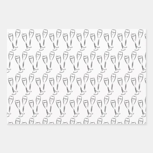 Einzigartige Schwarz-Weiß-Bridal | POLTERABEND Geschenkpapier Set (Vorderseite 3)