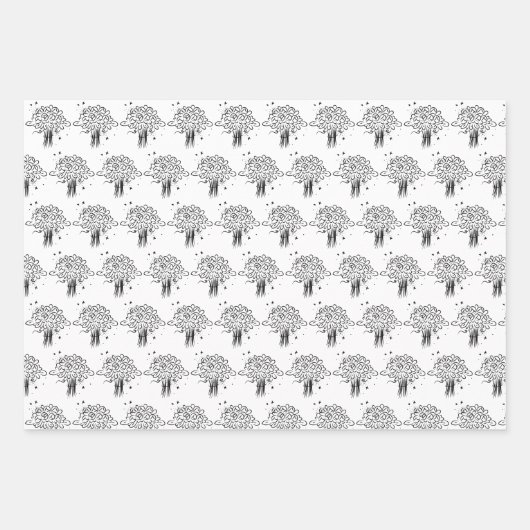 Einzigartige Schwarz-Weiß-Bridal | POLTERABEND Geschenkpapier Set (Vorderseite 2)