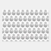 Einzigartige Schwarz-Weiß-Bridal | POLTERABEND Geschenkpapier Set (Vorderseite)