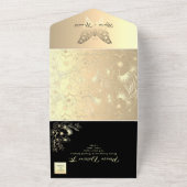 Einzigartige Schwarz-Weiß-Hochzeit All In One Einladung (Außenbereich)