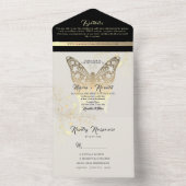 Einzigartige Schwarz-Weiß-Hochzeit All In One Einladung (Innen Boden)