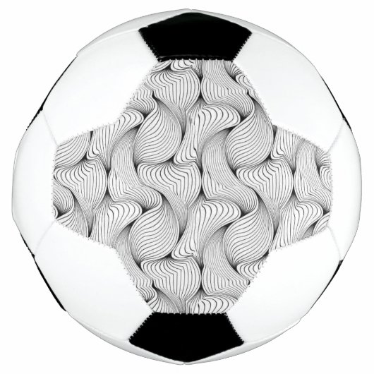 Einzigartige Schwarz-Weiß-Interwoven-Linien Fußball (Vorderseite)