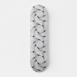 Einzigartige Schwarz-Weiß-Interwoven-Linien Skateboard