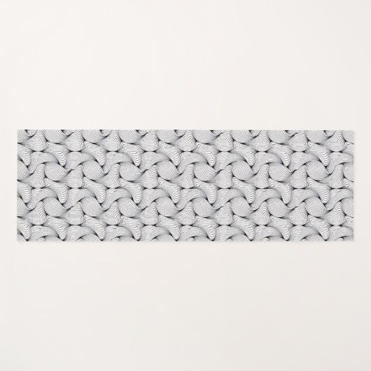 Einzigartige Schwarz-Weiß-Interwoven-Linien Yogamatte (Vorderseite (Horizontal))