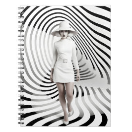 Einzigartige Schwarz-Weiß-Kunstdarstellung Notizblock