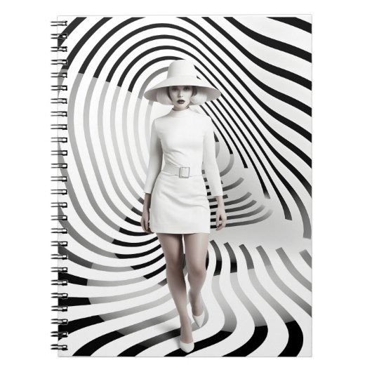 Einzigartige Schwarz-Weiß-Kunstdarstellung Notizblock (Vorderseite)