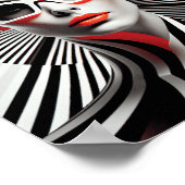 Einzigartige Schwarz-Weiß-Kunstdarstellung Poster (Ecke)