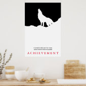 Einzigartige Schwarz-Weiß-Motivierend Wolf-Silhoue Poster (Küche)