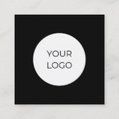 Einzigartige Schwarz-Weiß QR Code Social Media Quadratische Visitenkarte (Rückseite)