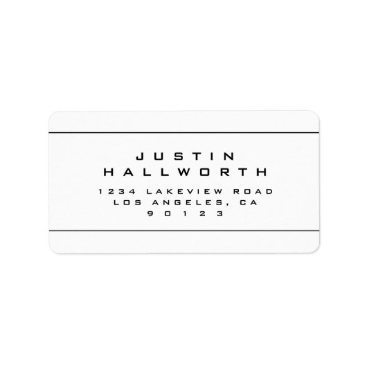 Einzigartige Schwarz-Weiß-Rücksendeadresse Adressaufkleber (Vorne)