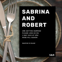 Einzigartige Schwarz-Weiß-Typografie-Hochzeit