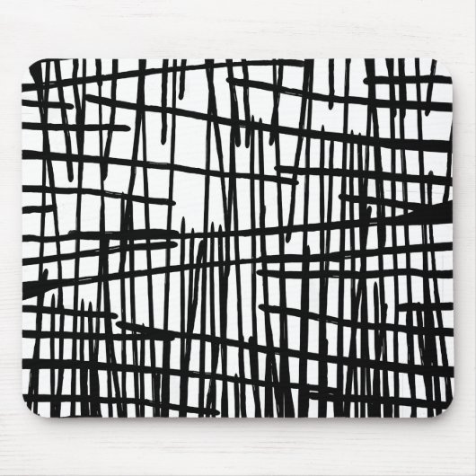 Einzigartige Schwarz-weiße handgemalte Mousepad (Vorne)