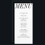 Einzigartige Schwarz-weiße Typografie-Hochzeit Menükarte<br><div class="desc">Diese einzigartige schwarz-weiße Hochzeitskarte bietet fett formatierte Typografie und eleganten serifenlosen Schriftart für Ihr Hochzeitsmenü. Ideal für eine moderne Hochzeit oder jede andere Veranstaltung, Hochzeit mit einem Schwarz-Weiß-Thema oder eine elegante Hochzeit. Auf der Rückseite ist Platz für Ihre Namen und Hochzeitsdatum - oder einfach den Text auf der Rückseite löschen....</div>